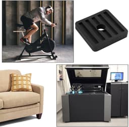 Rubberen Trillingsdempers - Anti-trillingsmat Pads - Airco Stabiliseren - Antislip Groeven - 47x47x08 cm - Zwart — thumbnail 3