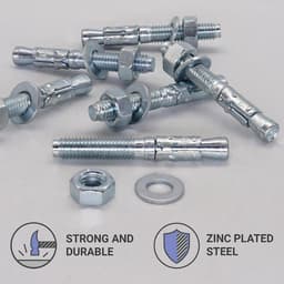 Wigankers M8 - Metalen pluggen - Beton bevestigen - Verzinkte stalen constructie - 60 mm - Zilverkleurig — thumbnail 2