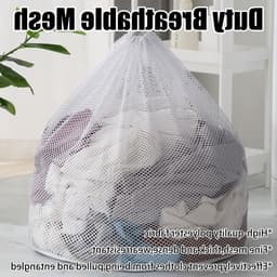 Set van 2 Sterke Wasnetten voor de Wasmachine, Grote Waszakken met Trekkoord voor Thuis, Hotel en Kamperen, Ideaal voor Kleding en Delicate Was — thumbnail 4