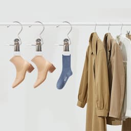 20 Stuks Kledingknijpers - RVS Was Haken - Antislip Kleding Hanger Clip - 360° Draaiende Schoen Clips - Metaal Clips voor Schoenen Sokken Handdoeken (Wit) — thumbnail 3