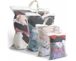 4 Stuks Mesh Waszakken voor Wasmachine - Hangende Wasmand voor Delicate Kleding met Handvatten (S/M/L/XL) - Ritsopening voor Jassen, Truien, Lingerie, Sokken en Lakens