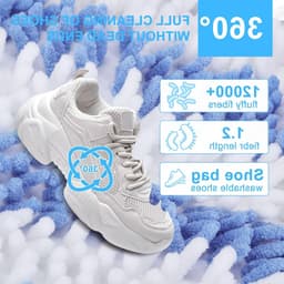 Set van 2 waszakken voor schoenen, herbruikbare en robuuste waszakken, 40 x 20 cm, met rits, ideaal voor schoenbescherming en wasgoedorganisatie, blauw + wit — thumbnail 4