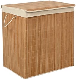 BEGRYF - Wasmand - bamboe en stof - met deksel - 60x40x61,5 cm — thumbnail 1