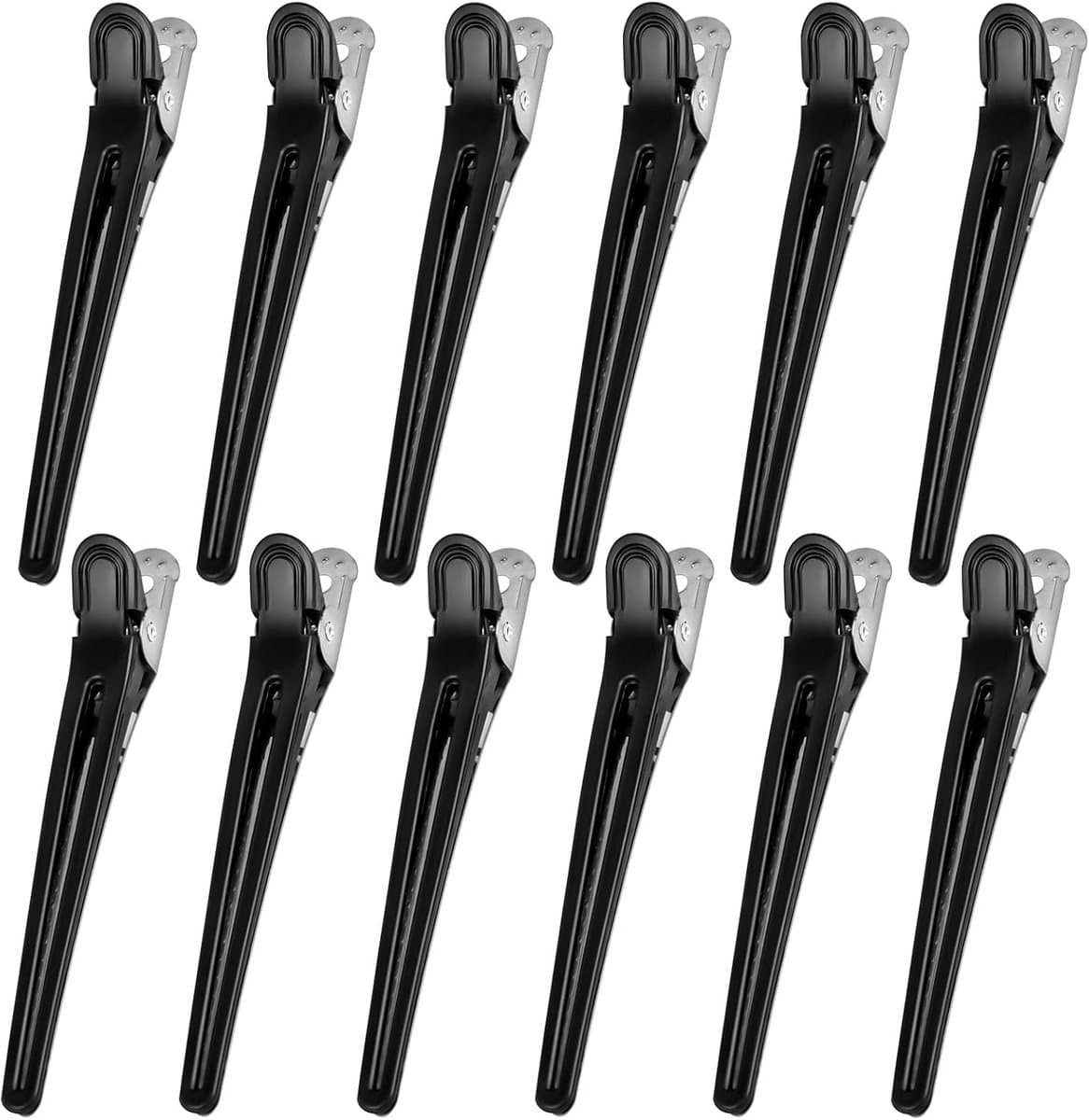 Haarspeld Krokodil - Eendenbek Clips - Haar Stylen - Antislip Tandstructuur - 12 Stuks 10 cm - Zwart — afbeelding 1