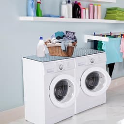 Wasmachine Droger Deksel - Apparaat Beschermer - Apparaten Beschermen - Antislip Bodem - 54 x 27.5 Inch - Wit Grijs — thumbnail 5