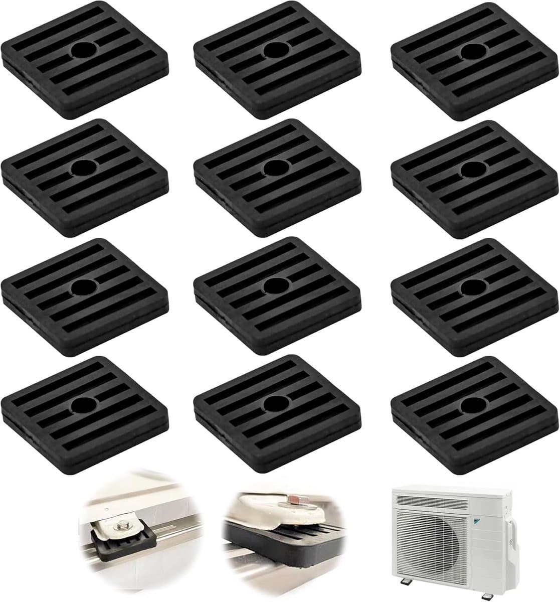 Trillingsdempers voor Airconditioning - 12 Rubberen Buffers voor Anti-vibratie — afbeelding 1