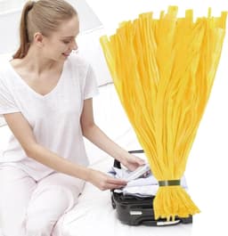 Netzakken Groente - Herbruikbare zakjes - Boodschappen bewaren - Ademend mesh ontwerp - 100 stuks - Geel — thumbnail 5