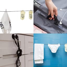 Waslijn Set - Draagbare Lijn - Kleding Drogen - Zuignappen & Haken - 2x 2.5 Meter - Zwart — thumbnail 2