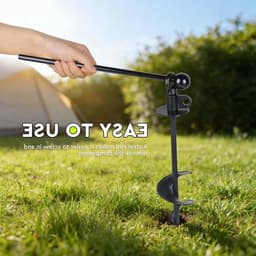 Robuuste 38 cm Zwarte Hondenspringconnector met 360° Draaibare Ring voor Grote Honden, Inclusief Reinigingsborstel en Grondanker voor Stabiliteit en Veiligheid — thumbnail 3