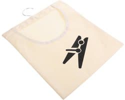 Wasknijper Opbergtas - Wasknijperhouder Organizer - Wasknijpers Sorteren - Met Ophanghaak - 35.7 cm Breed - Beige