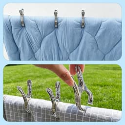 Wasknijpers Roestvrij Staal - Grote Klemmen - Kleding Ophangen - Windbestendig Antislip - 20 Stuks 9 cm - Zilverkleurig — thumbnail 4