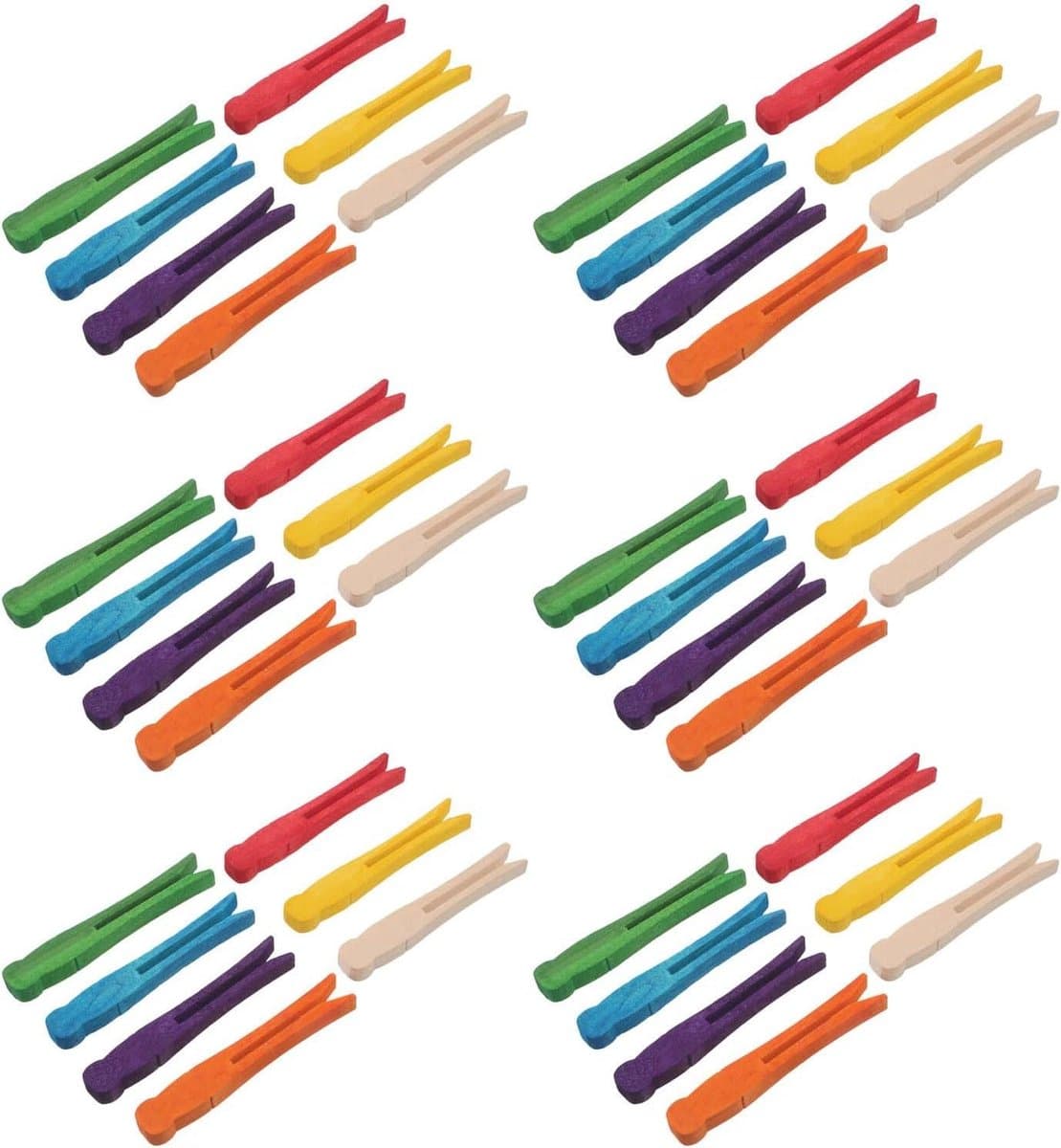 Houten Wasknijpers - Knutsel Clips - Foto's Ophangen - Natuurlijk Hout - 100 Stuks - Meerkleurig — afbeelding 1