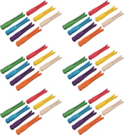 Houten Wasknijpers - Knutsel Clips - Foto's Ophangen - Natuurlijk Hout - 100 Stuks - Meerkleurig — thumbnail 1