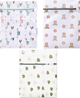 Pack van 3 wasmachinewaszakken, 30 x 40 cm, wasnet met verborgen rits, beschermt kleding tegen vervorming en kreuken, ideaal voor delicate stoffen en handwas. — thumbnail 1