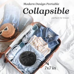 Wasmand - 2 stuks - Opvouwbare wasmand – Pop-up wasmand - Inklapbare pop-up wasmand van gaas - Voorzien van stevige handgrepen en zijvak - Draagbare, opvouwbare mand voor studentenkamers, badkamers en op reis - Zwart — thumbnail 5