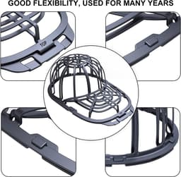 Hoedenwasser voor Baseball Caps – Petten Wasrek voor Vaatwasser – Cap Washer Cage – Beschermt Petten tegen Vervorming – Voor Platte en Gebogen Petten – Zwart — thumbnail 3