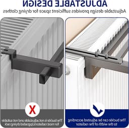 Droogrek voor Radiator, Ruimtebesparend Handdoekrek voor Balkon, Wandmontage voor Badkamer en Raam, Ideaal voor Was en Droog (40 x 25 cm) — thumbnail 2