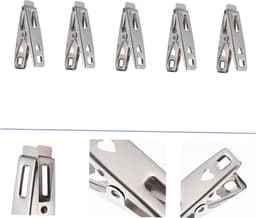 20 stuks-Wasknijper - Fotoklem - RVS - Winddichte klem - Wasknijper - Woonaccessoires - Geschikt voor het drogen van kleding - Foto's ophangen - Zilver - 49*10*21 mm — thumbnail 5