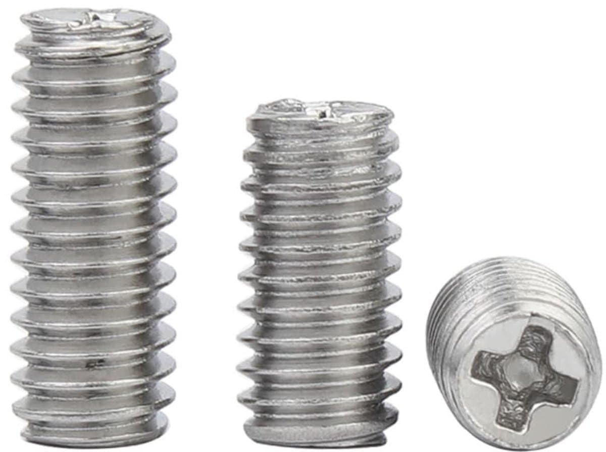 Dailygoods- Madenschroeven M3x4mm - 100 Stuks - Roestvrij Staal - Pinschroeven - Schroefdraadpennen - Schroefdraadgat — afbeelding 1