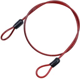 Veiligheidsstaalkabel – 2,5 mm x 2 m gecoate staalkabel voor bagagesloten (met dubbele lus, rood) — thumbnail 2
