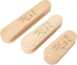 Kleermakers Klepper Set - Naai Gereedschap Stof - Stoffen Strijken - Massief Hout - 3 maten - Natuurlijk Hout — thumbnail 4