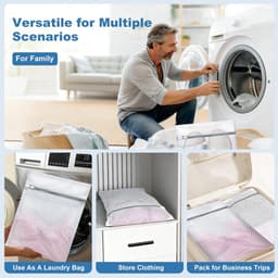 Waszakken - voor Ondergoed en Kleding - Reisetui Verdikte Honingraat Mesh Waszakken - Super Duurzaam met Rits - Beschermt Kleding in Wasmachine - Formaat 30x40 cm - Set van 4 Stuks — thumbnail 3