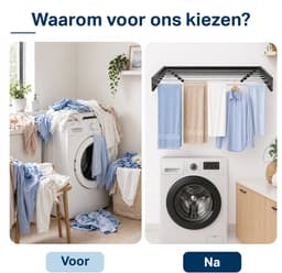 Avero® Wanddroogrek Inklapbaar XXL – 100cm – 6 Meter Drooglengte – Hangend – Droogrek Inklapbaar – Zwart — thumbnail 5