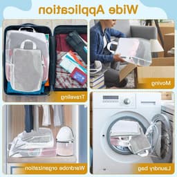 Set van 6 Wasnetten voor Wasmachine, Herbruikbare Waszakken met Rits en Handvatten voor Kleding, Ondergoed en Babykleding in 5 Maten — thumbnail 4