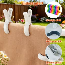 Grote Kledingknijpers van Plastic – 10 Stuks Kleurige Antislip Clips 9.5x7 cm – Sterke Knijpers voor Strandhanddoek, Kleding en Campinggebruik — thumbnail 3