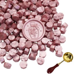 300 Stuks Octagonale Wasbolletjes met Smeltlepel voor Verzegelen van Brieven, Uitnodigingen en Cadeaus in Roze Goud — thumbnail 1