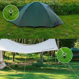 Tenthaak - grondschroef - Heavy Duty - zwart - 61 cm - metalen - aardzand - spiraal - wind - storm - spiek - schommel - camping - schuur - hond - carport - luifel - vaste ring - geschikt voor - Trampoline haak - 4 stuks. — thumbnail 3