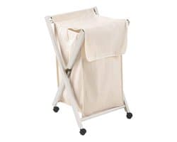 Arredamenti Italia Waszak met inklapbaar houten frame op wielen wit - ARIT - Il cuore del legno
