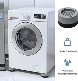 Antislip Trillingsdempers voor Wasmachines en Droger - 4 Stuks, Geluidsisolatie Matten, Grijs — thumbnail 1