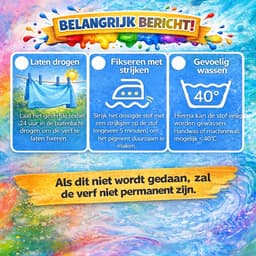Textielverf Set van 12 levendige kleuren, elk 60 ml. Wasbare textielverf 10 kleuren + 2 metallic kleuren (goud en zilver) Machinewasbare textielverf 12 x 60 ml T-shirtkleuren — thumbnail 3