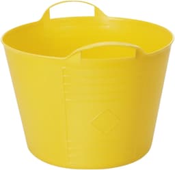 Flexibele kuip / emmer - 2x - geel - 15 liter - kunststof - 35 x 28 cm - met handvatten — thumbnail 2