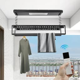 JAQZY Wasdroger - Elektrisch - Bevestiging aan Plafond - Met Afstandsbediening - LED Verlichting - Telescopisch - Gemakkelijk — thumbnail 5