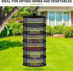 6-laags Opvouwbaar Droognet voor Kruiden en Planten met Haken en Clips — thumbnail 5