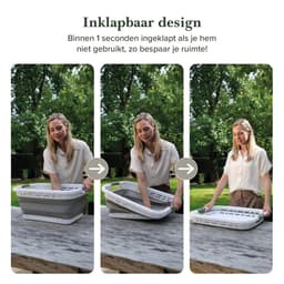 Jubbly® - Wasmand opvouwbaar - Wasbox - Heupwasmand - 75 Liter - Grijs — thumbnail 3