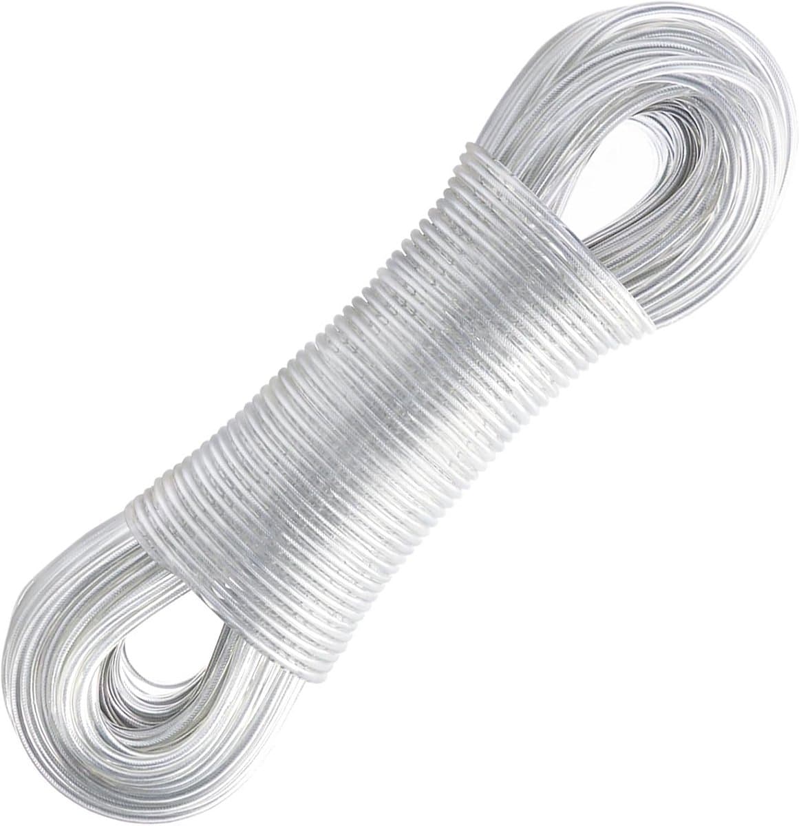 Dailygoods- Waslijn 30 m - Stalen kern - Zware belasting - Roestvrij - Waterdicht - Draagvermogen 220 kg - Wasdraad — afbeelding 1