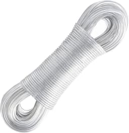 Dailygoods- Waslijn 30 m - Stalen kern - Zware belasting - Roestvrij - Waterdicht - Draagvermogen 220 kg - Wasdraad — thumbnail 1