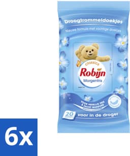 Robijn Droogtrommeldoekjes Morgenfris 20 stuks per verpakking - Voordeelverpakking - 6 stuks — thumbnail 1