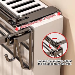Radiator droogrek - Kledinghanger balkon - Ruimte besparen - Boren niet nodig - Verstelbaar — thumbnail 3