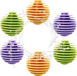 Herbruikbare antistatische droogballen, 6-pack wasballen, niet-giftige wasballen, anti-klitontwerp, zachte stof, voorkomt klitten, verbetert de reinigingseffectiviteit (groot formaat) — thumbnail 2