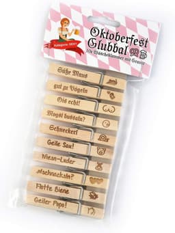 Houten Wasknijpers met Gravure voor Oktoberfest en Feestjes - 2 Edities — thumbnail 1