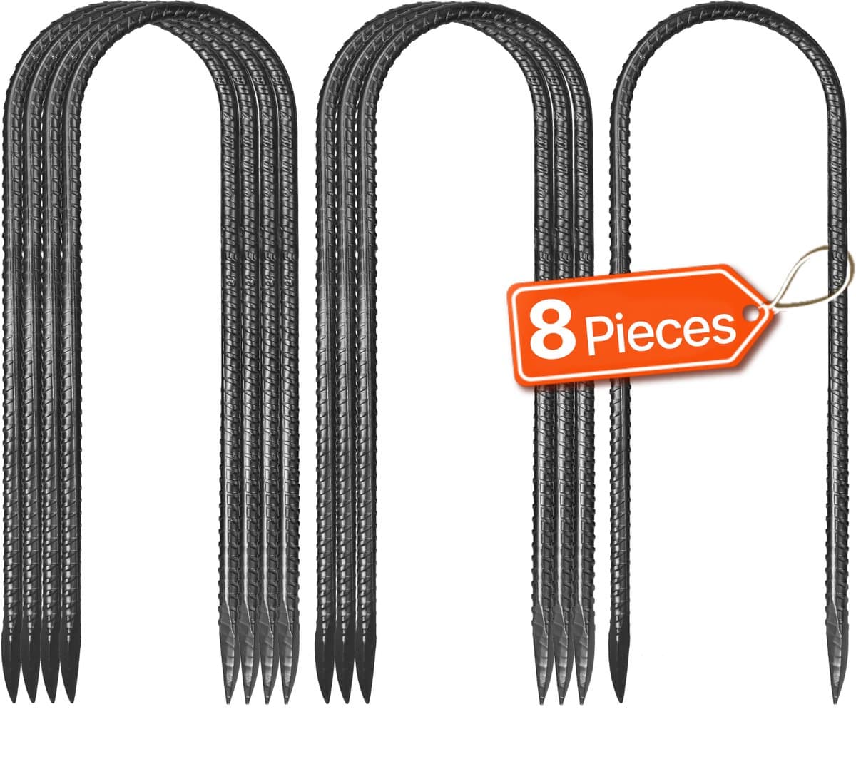 VEVOR 8x U-type Grondankers Grondnagels Haringen Tentharingen 304,8x82,04mm — afbeelding 1