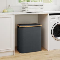 HOMCOM Wasmand - Vliesstof - 54x34x58,5 cm - Grijs — thumbnail 3
