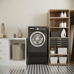 Wasmachine Verhoger - Onderstel met lade - Comfortabel Wassen - Met uittrekbaar blad - 42 cm hoog - Zwart — thumbnail 2