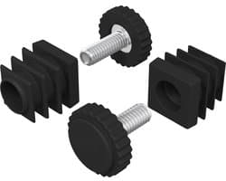vidaXL - Meubelvoetjes - Verstelbaar - 2 - pcs - Zwart - M6 - PP