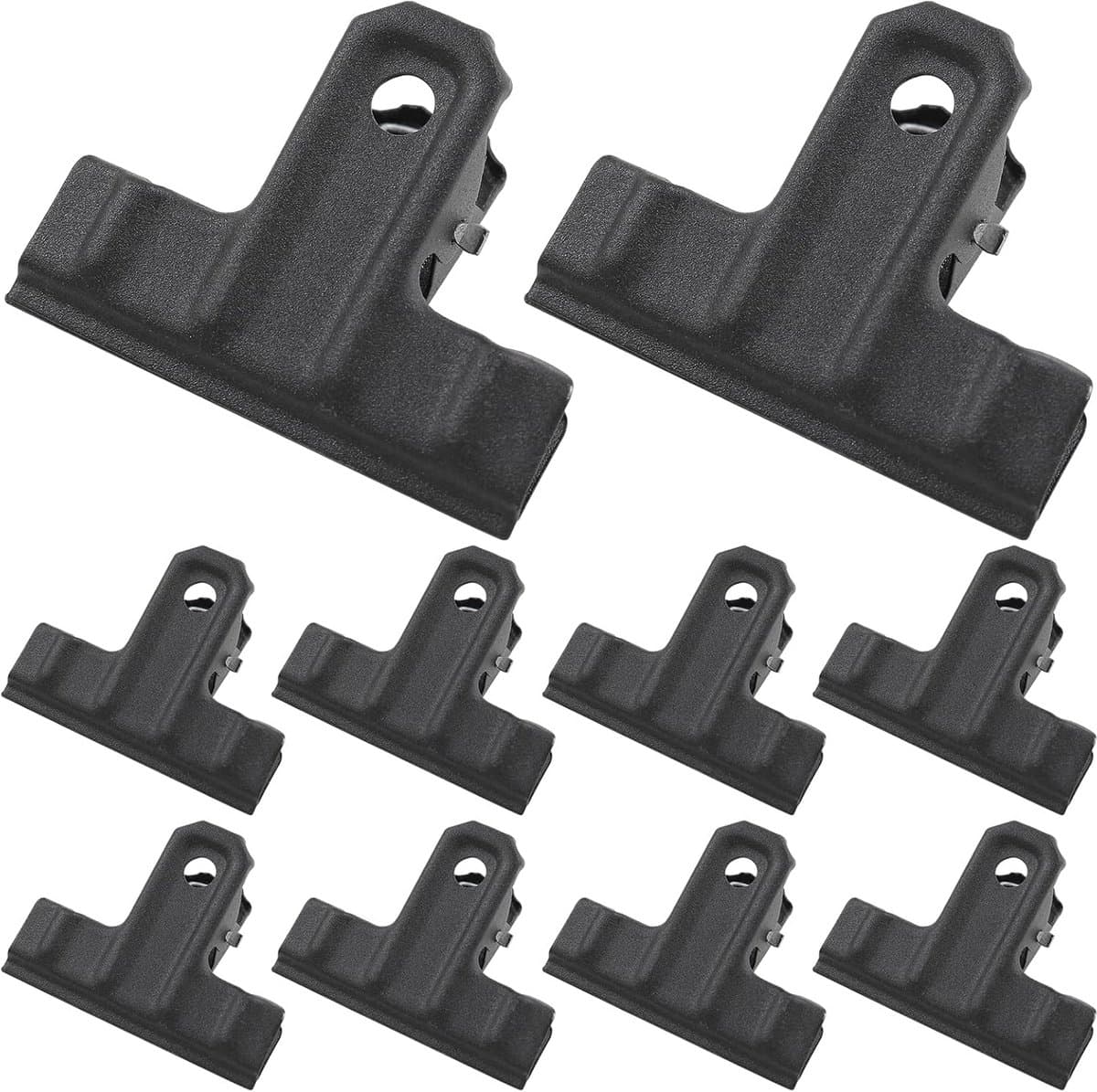 10x Grote Zwarte Metalen Clips 6,5 cm - Sterke Klemmen voor Foto's, Papieren, Zakken en Kantoor — afbeelding 1