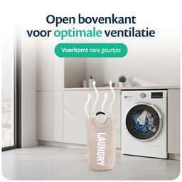 Wonair Waszak - Wasmand - Wassorteerder - Waszakken Voor Wasgoed - Wasmand Opvouwbaar - Beige - 115L — thumbnail 3